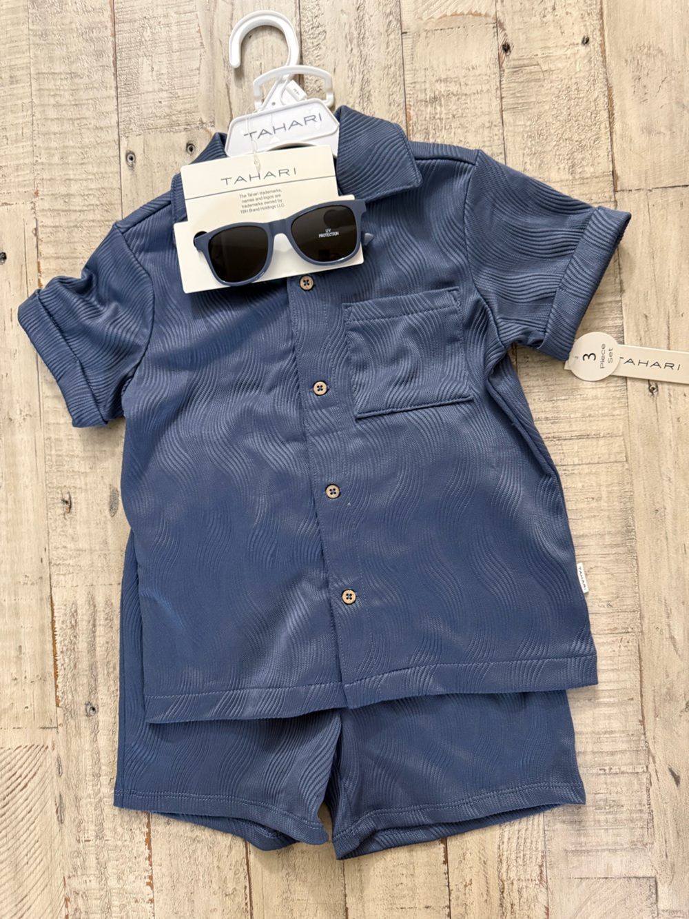 Tahari Navy Blue Toddler Boy Set and Sunglasses